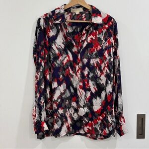 Michael Kors abstract print blouse size M Women’s Long Sleeves shirt